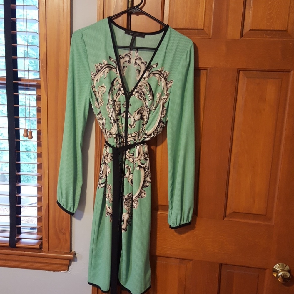 BCBG green print dress.